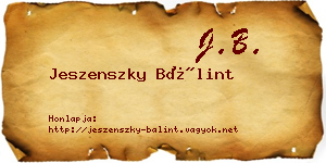 Jeszenszky Bálint névjegykártya