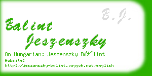 balint jeszenszky business card